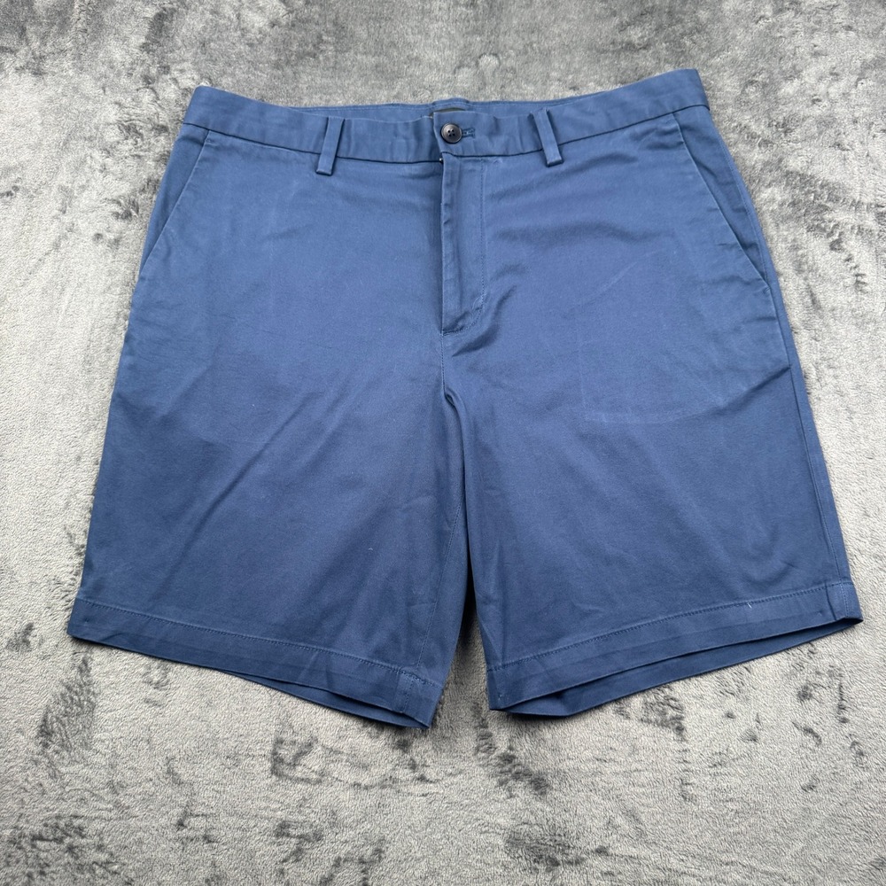 Banana Republic Aiden Short Mens 34 Navy Blue Slim Fit Chino Stretch Excellent